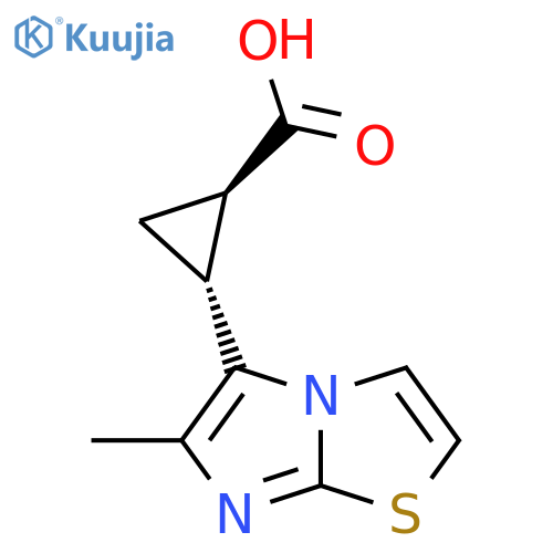 rac-(1R,2R)-2-{6-methylimidazo2,1-b1,3thiazol-5-yl}cyclopropane-1-carboxylic acid structure