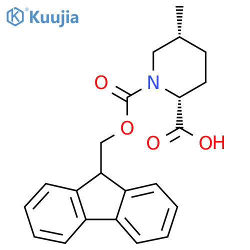(2R,5R)-1-(((9H-Fluoren-9-yl)methoxy)carbonyl)-5-methylpiperidine-2-carboxylic acid structure