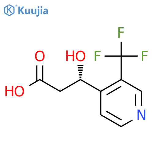 (3S)-3-hydroxy-3-3-(trifluoromethyl)pyridin-4-ylpropanoic acid structure
