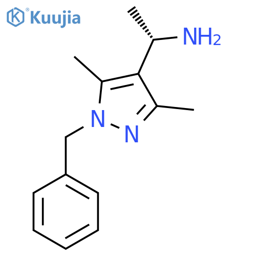 (1S)-1-(1-benzyl-3,5-dimethyl-1H-pyrazol-4-yl)ethan-1-amine structure