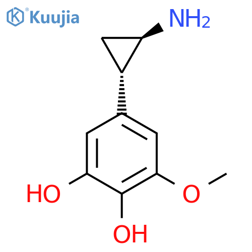 rac-5-(1R,2S)-2-aminocyclopropyl-3-methoxybenzene-1,2-diol structure