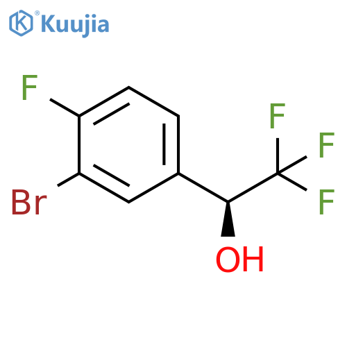 (1S)-1-(3-bromo-4-fluorophenyl)-2,2,2-trifluoroethan-1-ol structure