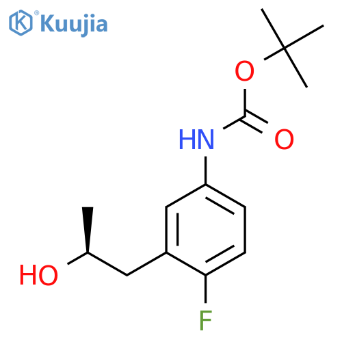 tert-butyl N-{4-fluoro-3-(2S)-2-hydroxypropylphenyl}carbamate structure