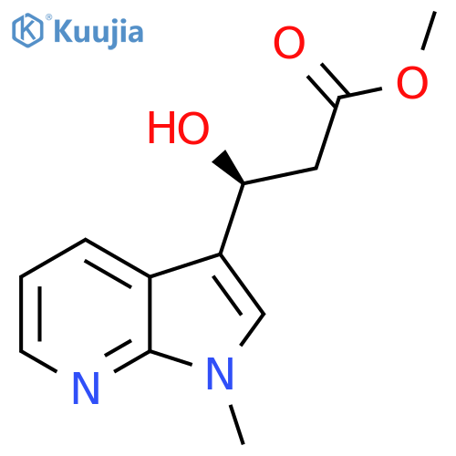 methyl (3S)-3-hydroxy-3-{1-methyl-1H-pyrrolo2,3-bpyridin-3-yl}propanoate structure