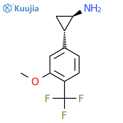 rac-(1R,2S)-2-3-methoxy-4-(trifluoromethyl)phenylcyclopropan-1-amine structure