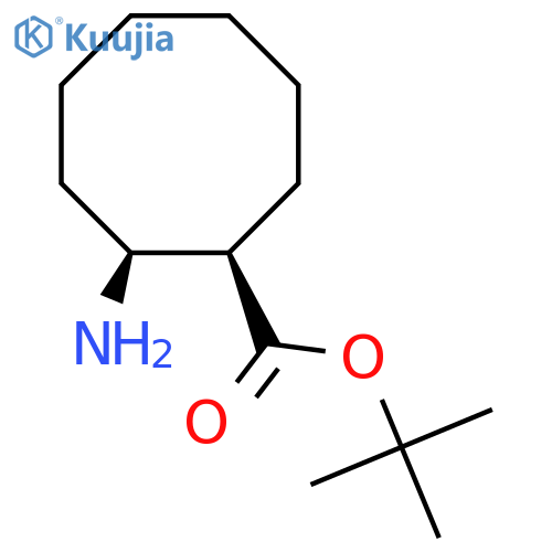 rac-tert-butyl (1R,2S)-2-aminocyclooctane-1-carboxylate structure