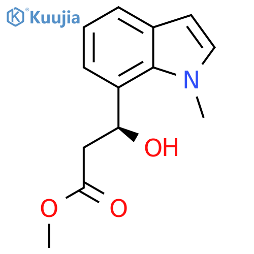 methyl (3S)-3-hydroxy-3-(1-methyl-1H-indol-7-yl)propanoate structure