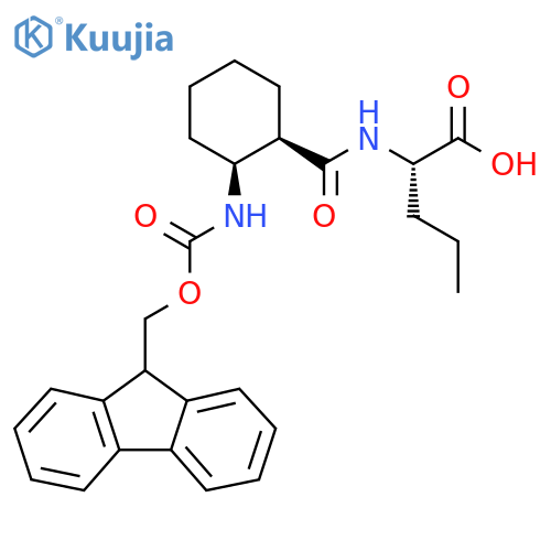 (2S)-2-{(1RS,2SR)-2-({(9H-fluoren-9-yl)methoxycarbonyl}amino)cyclohexylformamido}pentanoic acid structure
