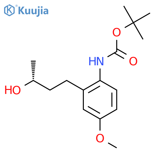 tert-butyl N-{2-(3R)-3-hydroxybutyl-4-methoxyphenyl}carbamate structure