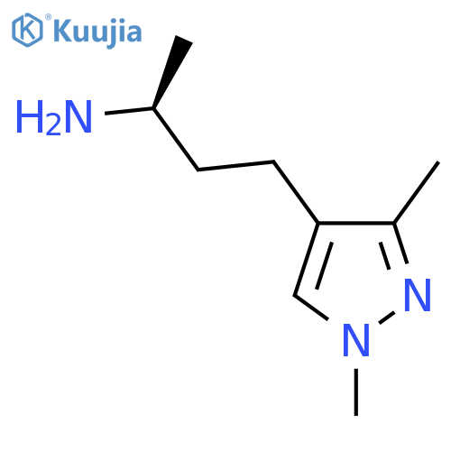(2S)-4-(1,3-dimethyl-1H-pyrazol-4-yl)butan-2-amine structure