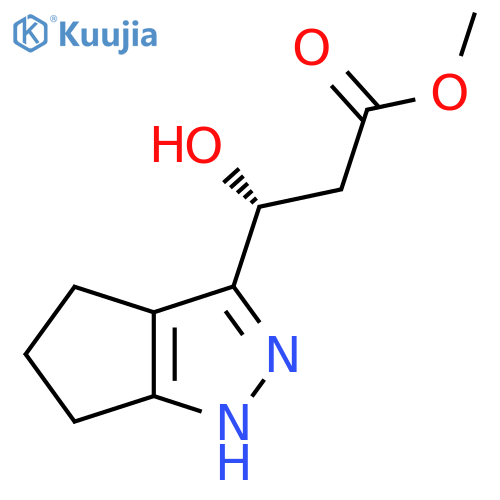 methyl (3R)-3-{1H,4H,5H,6H-cyclopentacpyrazol-3-yl}-3-hydroxypropanoate structure