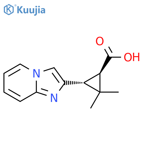 rac-(1R,3R)-3-{imidazo1,2-apyridin-2-yl}-2,2-dimethylcyclopropane-1-carboxylic acid structure
