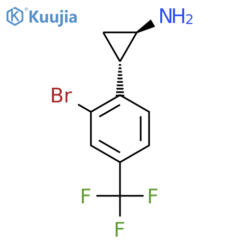 rac-(1R,2S)-2-2-bromo-4-(trifluoromethyl)phenylcyclopropan-1-amine structure