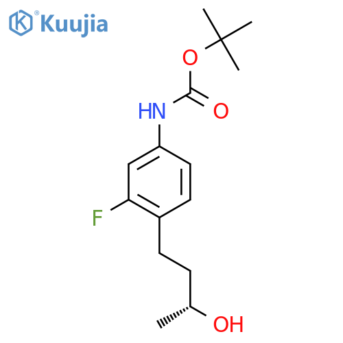 tert-butyl N-{3-fluoro-4-(3R)-3-hydroxybutylphenyl}carbamate structure