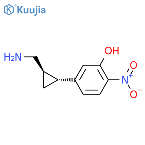 rac-5-(1R,2R)-2-(aminomethyl)cyclopropyl-2-nitrophenol structure