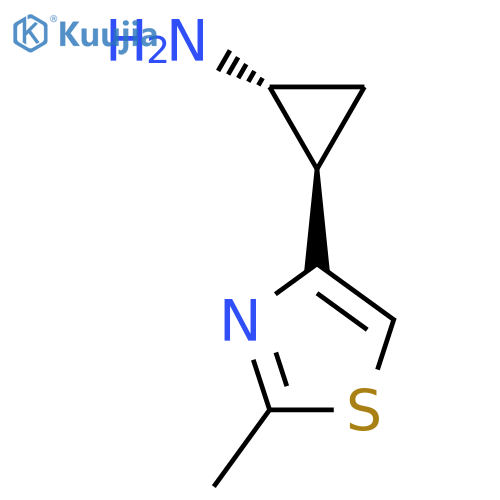 rac-(1R,2R)-2-(2-methyl-1,3-thiazol-4-yl)cyclopropan-1-amine structure