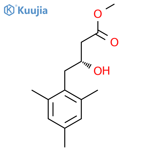 methyl (3R)-3-hydroxy-4-(2,4,6-trimethylphenyl)butanoate structure