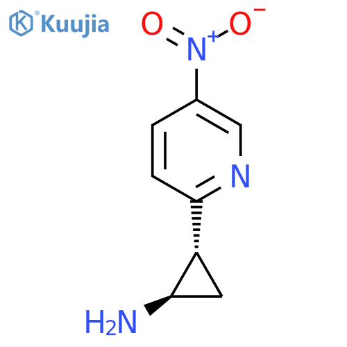 rac-(1R,2R)-2-(5-nitropyridin-2-yl)cyclopropan-1-amine structure