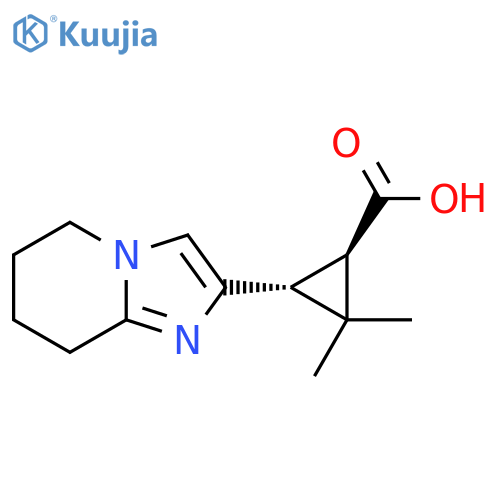 rac-(1R,3R)-3-{5H,6H,7H,8H-imidazo1,2-apyridin-2-yl}-2,2-dimethylcyclopropane-1-carboxylic acid structure