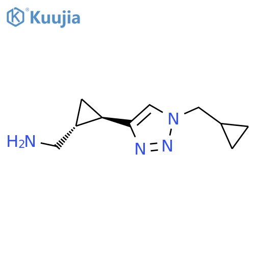 rac-(1R,2R)-2-1-(cyclopropylmethyl)-1H-1,2,3-triazol-4-ylcyclopropylmethanamine structure
