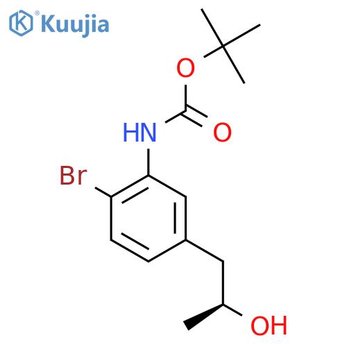 tert-butyl N-{2-bromo-5-(2S)-2-hydroxypropylphenyl}carbamate structure