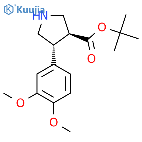 rac-tert-butyl (3R,4S)-4-(3,4-dimethoxyphenyl)pyrrolidine-3-carboxylate structure