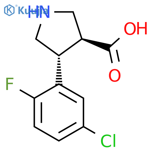 rac-(3R,4S)-4-(5-chloro-2-fluorophenyl)pyrrolidine-3-carboxylic acid structure