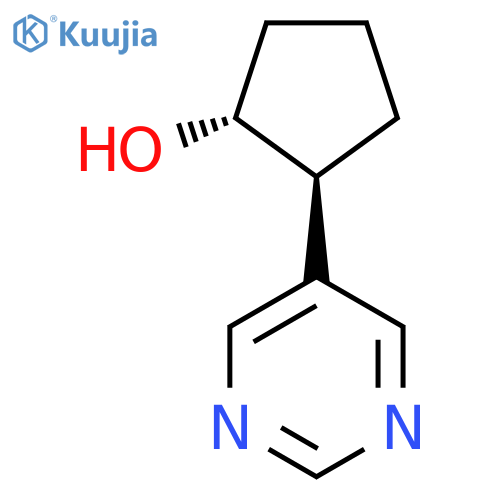 rac-(1R,2S)-2-(pyrimidin-5-yl)cyclopentan-1-ol structure