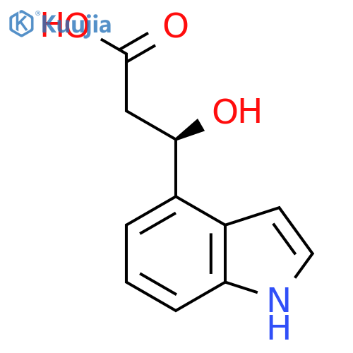 (3R)-3-hydroxy-3-(1H-indol-4-yl)propanoic acid structure