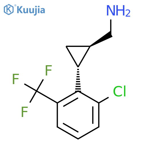 rac-(1R,2R)-2-2-chloro-6-(trifluoromethyl)phenylcyclopropylmethanamine structure