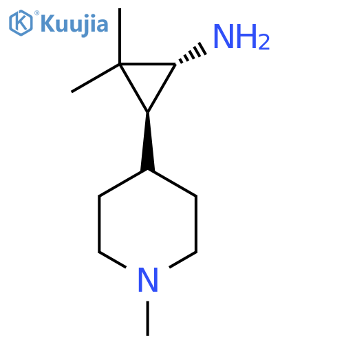 rac-(1R,3S)-2,2-dimethyl-3-(1-methylpiperidin-4-yl)cyclopropan-1-amine structure
