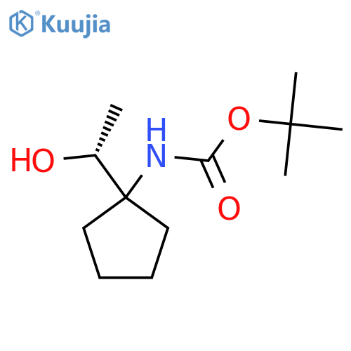 tert-butyl N-{1-(1R)-1-hydroxyethylcyclopentyl}carbamate structure
