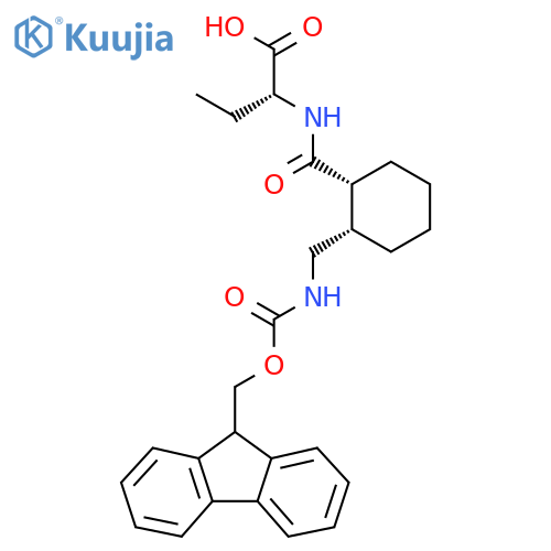 (2R)-2-{(1RS,2SR)-2-({(9H-fluoren-9-yl)methoxycarbonyl}amino)methylcyclohexylformamido}butanoic acid structure