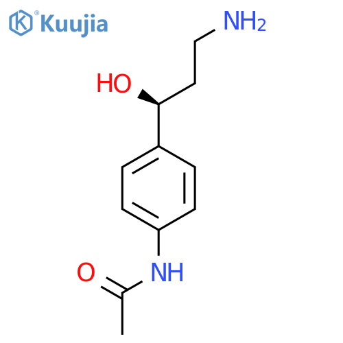 N-{4-(1S)-3-amino-1-hydroxypropylphenyl}acetamide structure