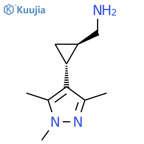 rac-(1R,2R)-2-(trimethyl-1H-pyrazol-4-yl)cyclopropylmethanamine structure
