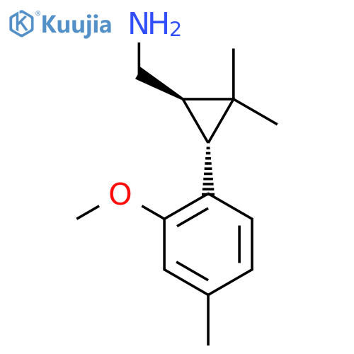 rac-(1R,3R)-3-(2-methoxy-4-methylphenyl)-2,2-dimethylcyclopropylmethanamine structure
