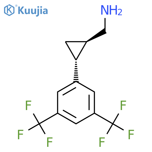 rac-(1R,2R)-2-3,5-bis(trifluoromethyl)phenylcyclopropylmethanamine structure