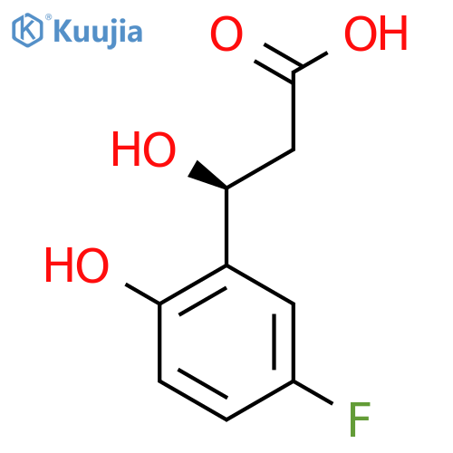 (3S)-3-(5-fluoro-2-hydroxyphenyl)-3-hydroxypropanoic acid structure