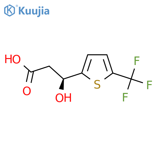 (3S)-3-hydroxy-3-5-(trifluoromethyl)thiophen-2-ylpropanoic acid structure