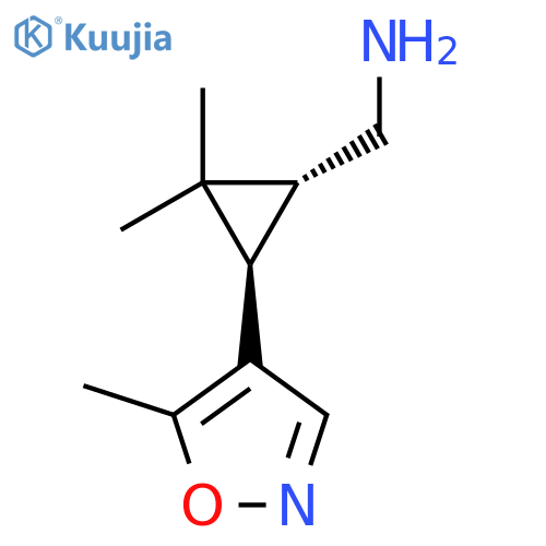 rac-(1R,3R)-2,2-dimethyl-3-(5-methyl-1,2-oxazol-4-yl)cyclopropylmethanamine structure
