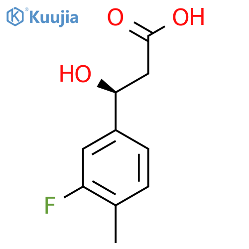 (3S)-3-(3-fluoro-4-methylphenyl)-3-hydroxypropanoic acid structure