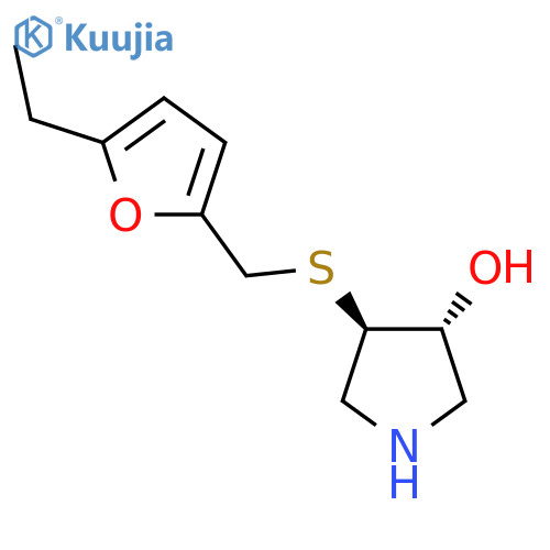 rac-(3R,4R)-4-{(5-ethylfuran-2-yl)methylsulfanyl}pyrrolidin-3-ol structure