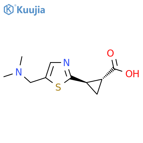 rac-(1R,2R)-2-{5-(dimethylamino)methyl-1,3-thiazol-2-yl}cyclopropane-1-carboxylic acid structure