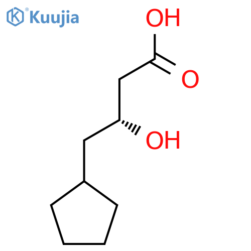 (3R)-4-cyclopentyl-3-hydroxybutanoic acid structure