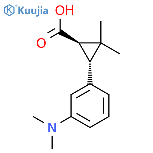 rac-(1R,3R)-3-3-(dimethylamino)phenyl-2,2-dimethylcyclopropane-1-carboxylic acid structure