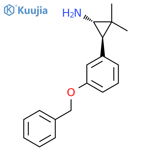 rac-(1R,3S)-3-3-(benzyloxy)phenyl-2,2-dimethylcyclopropan-1-amine structure