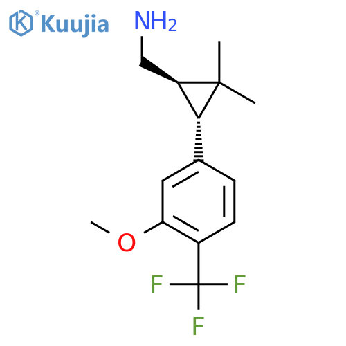 rac-(1R,3R)-3-3-methoxy-4-(trifluoromethyl)phenyl-2,2-dimethylcyclopropylmethanamine structure