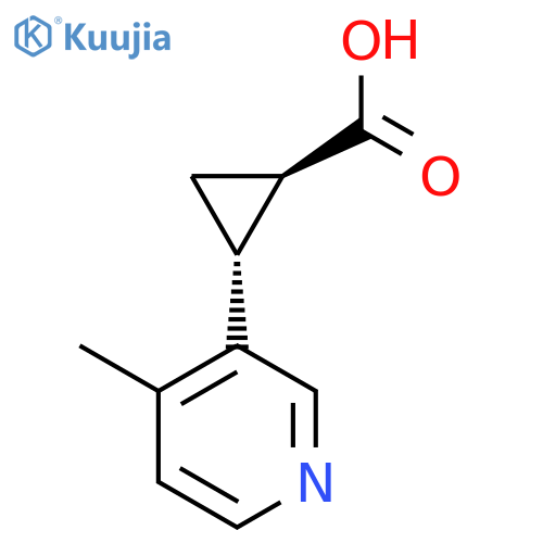 rac-(1R,2R)-2-(4-methylpyridin-3-yl)cyclopropane-1-carboxylic acid, trans structure