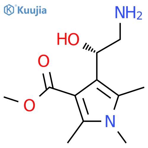 methyl 4-(1S)-2-amino-1-hydroxyethyl-1,2,5-trimethyl-1H-pyrrole-3-carboxylate structure