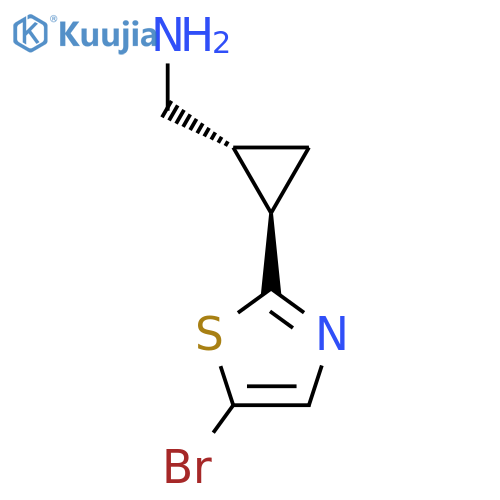 rac-(1R,2R)-2-(5-bromo-1,3-thiazol-2-yl)cyclopropylmethanamine structure